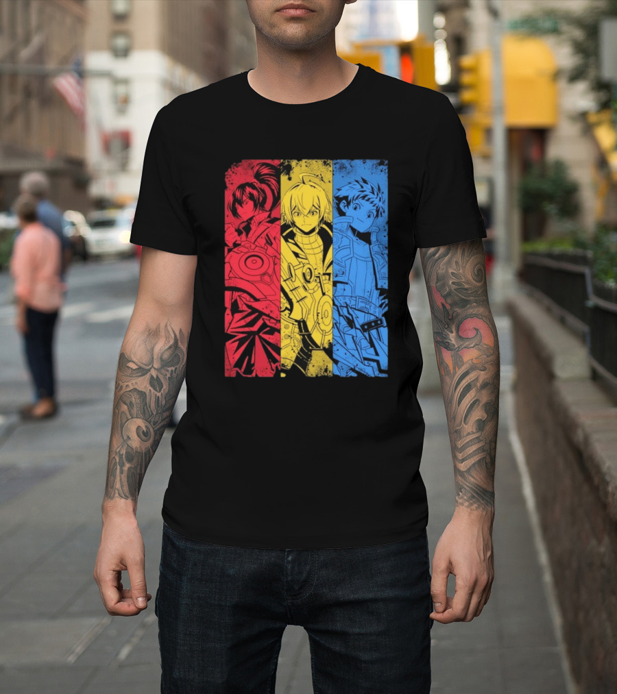 Main Characters Manga Sci-Fi Cybernetics Concept Art T-Shirt