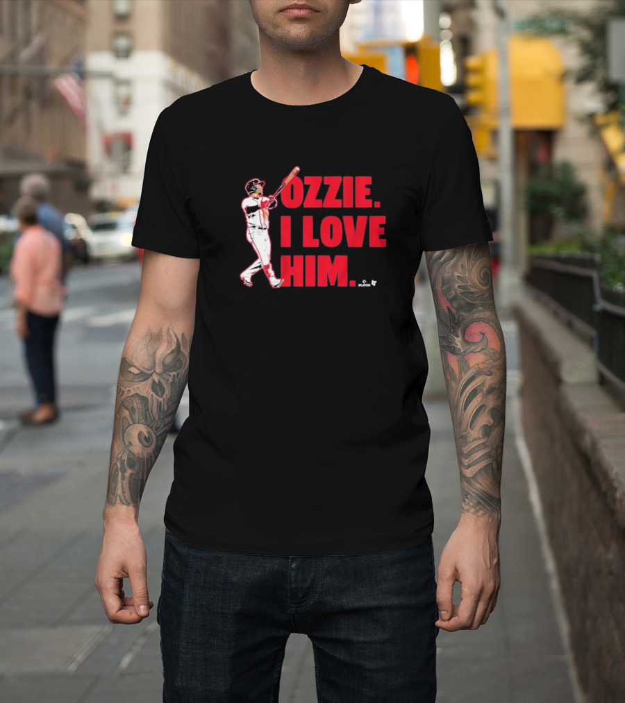 Ozzie I Love Him Baseball Player Swinging Bat T-Shirt