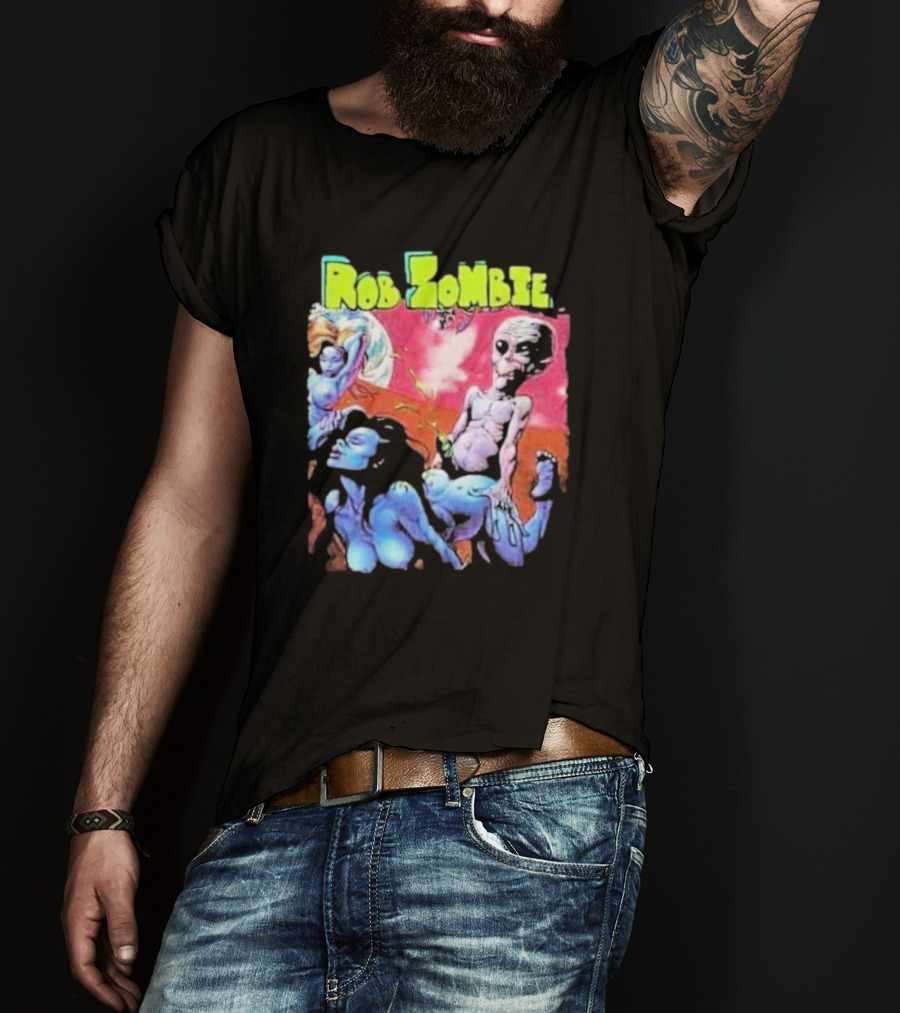 Rob Zombie Colorful Extraterrestrial Humor Scene T-Shirt
