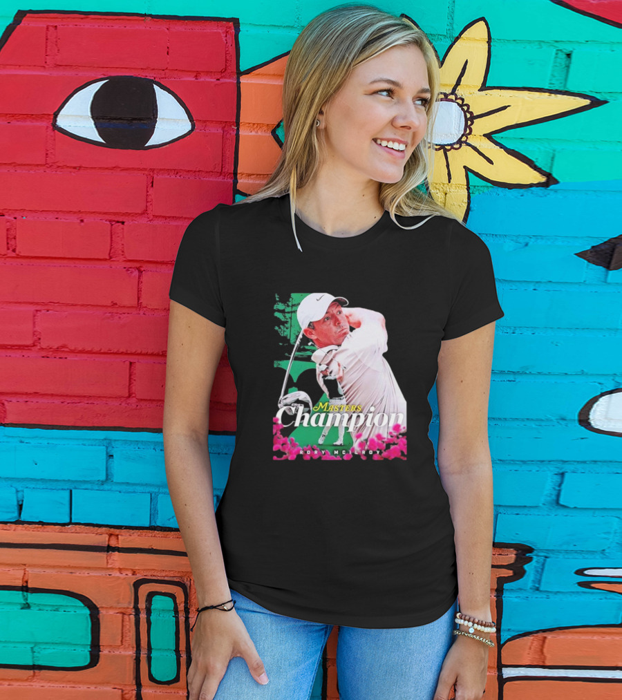 Masters Champion Rory McIlroy Golf Swing Portrait T-Shirt