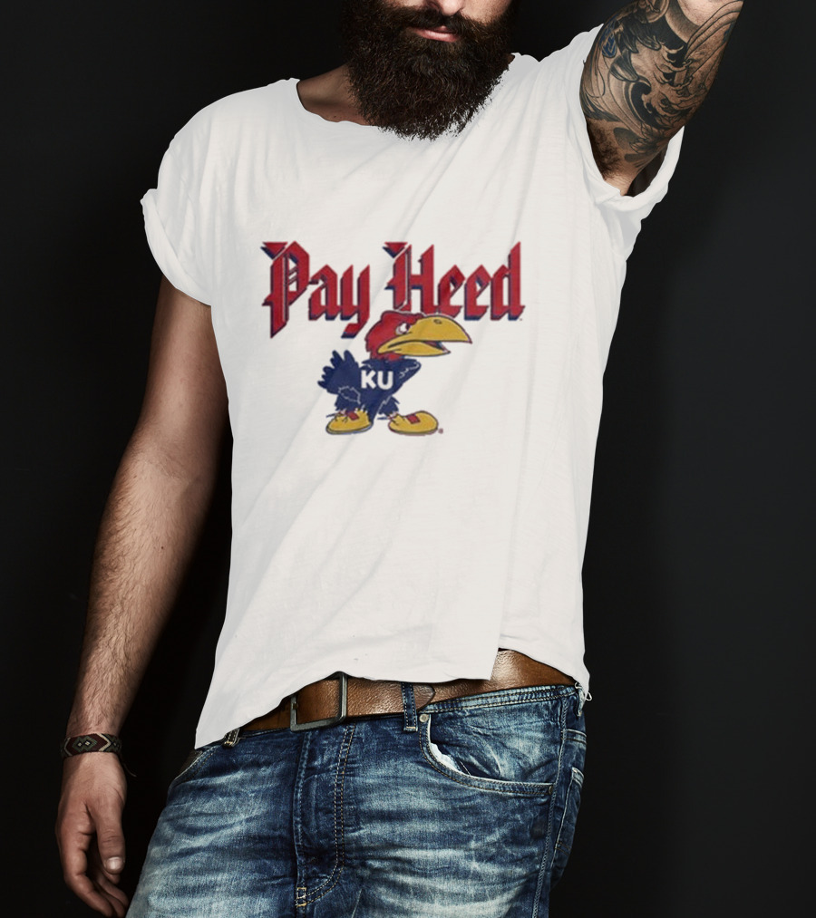 KU Pay Heed Jayhawk Vintage Style T-Shirt