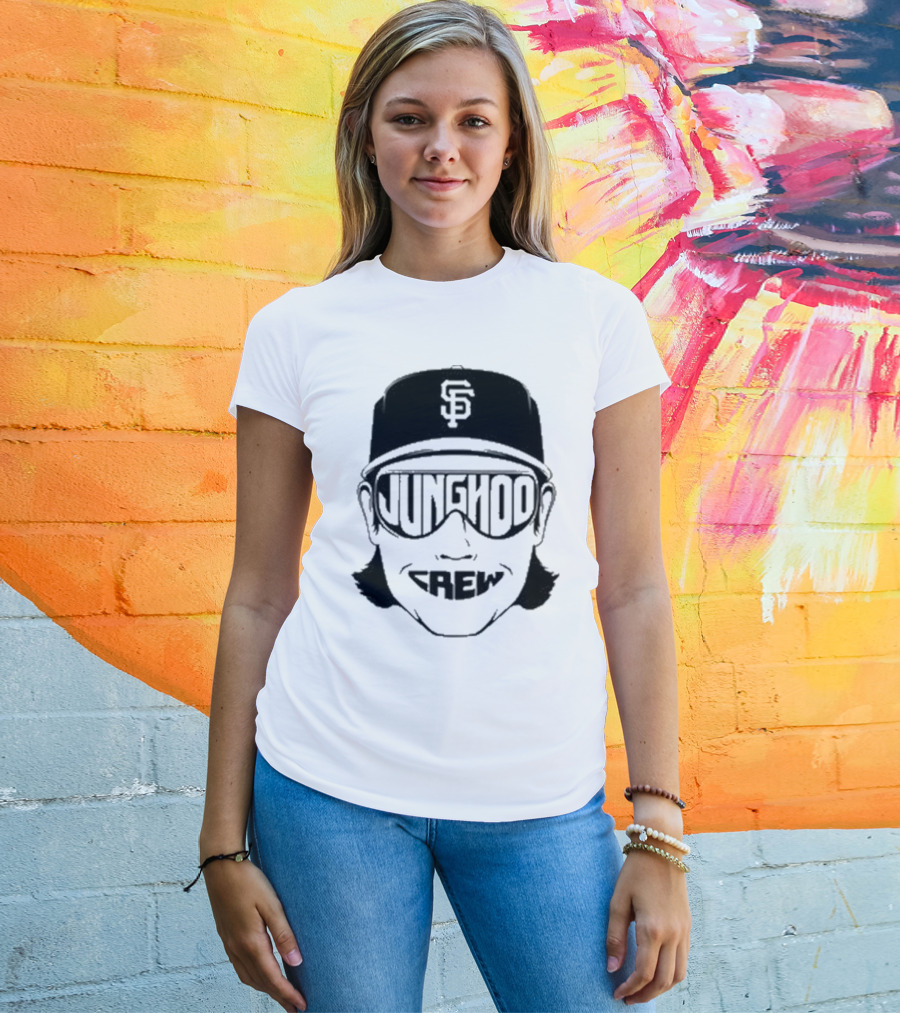 Jung Hoo Crew 2025 San Francisco Giants Baseball Cap And Sunglasses T-Shirt