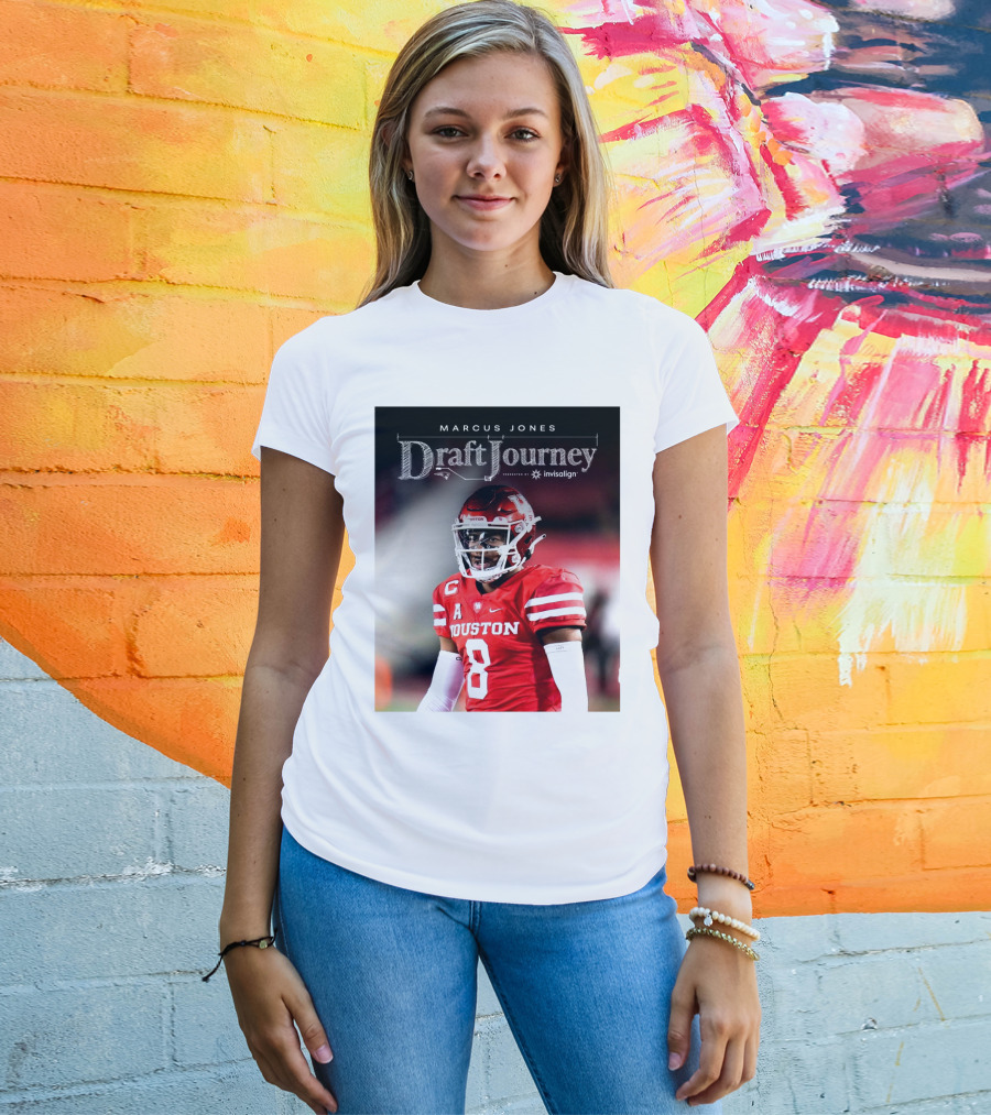 Marcus Jones New England Patriots NFL Draft Journey Houston Football T-Shirt