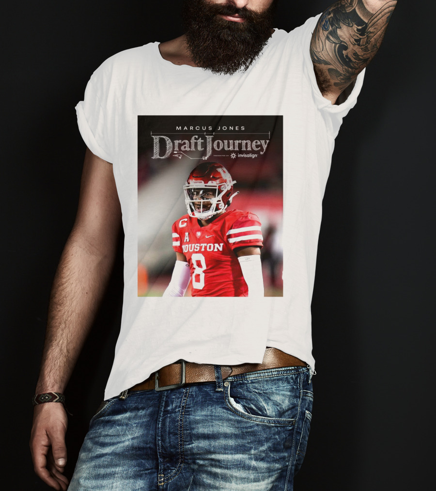 Marcus Jones New England Patriots NFL Draft Journey Houston Football T-Shirt