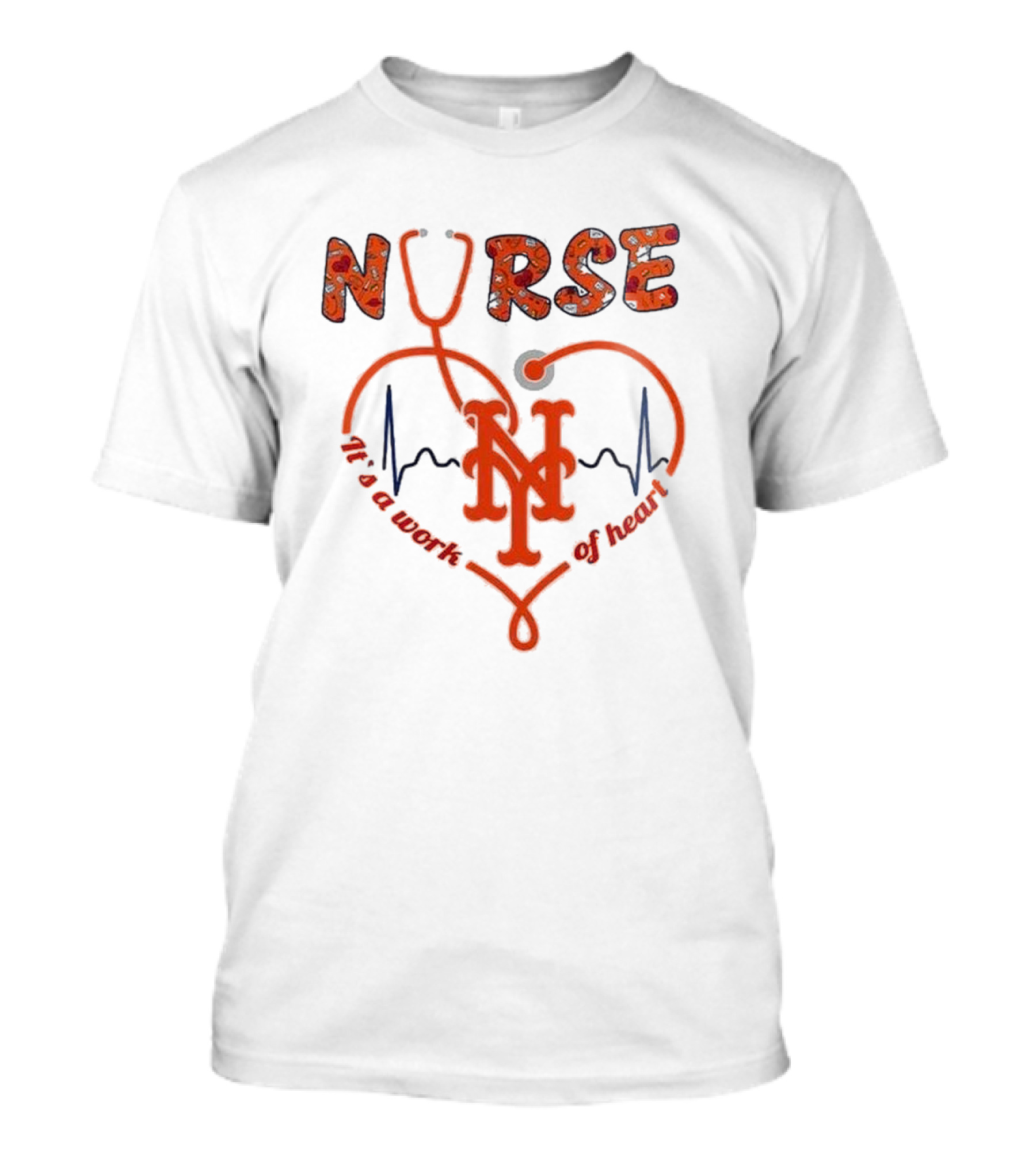 New York Mets Nurse It's A Work Of Heart 2025 Baseball T-Shirt