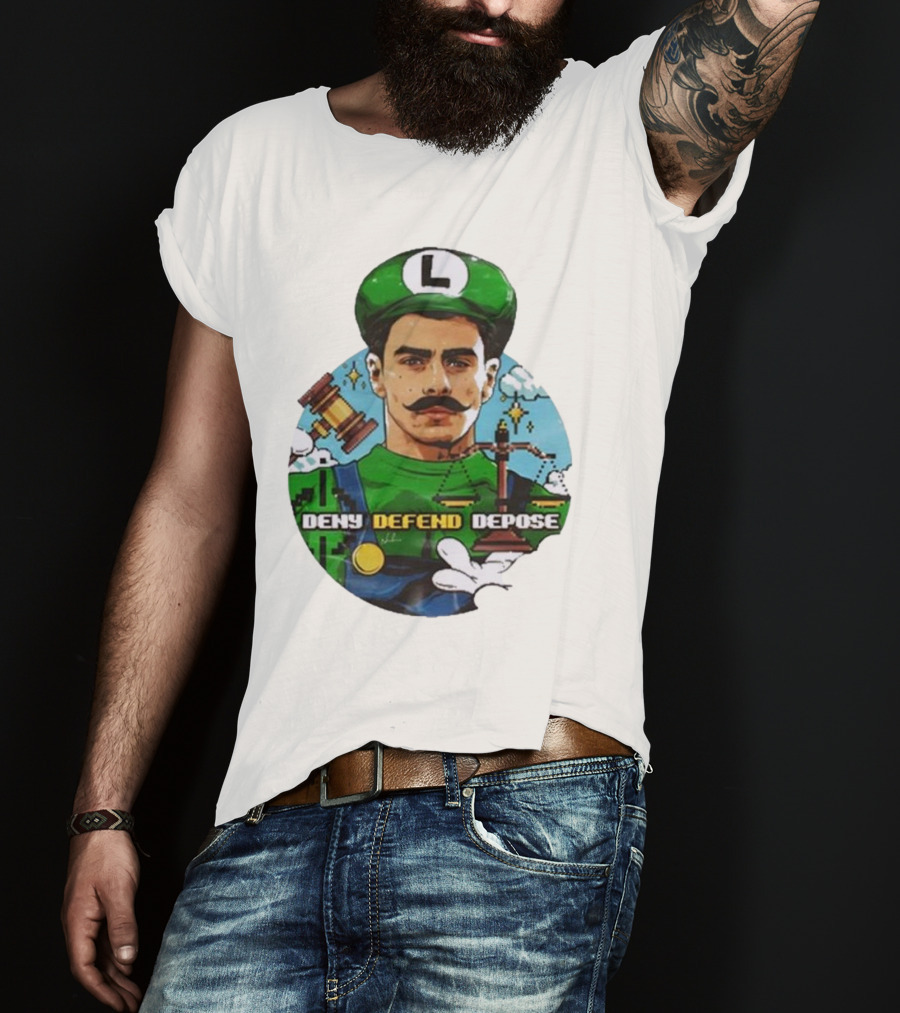 Nordacious Store Deny Defend Depose Mario Luigi Parody T-Shirt