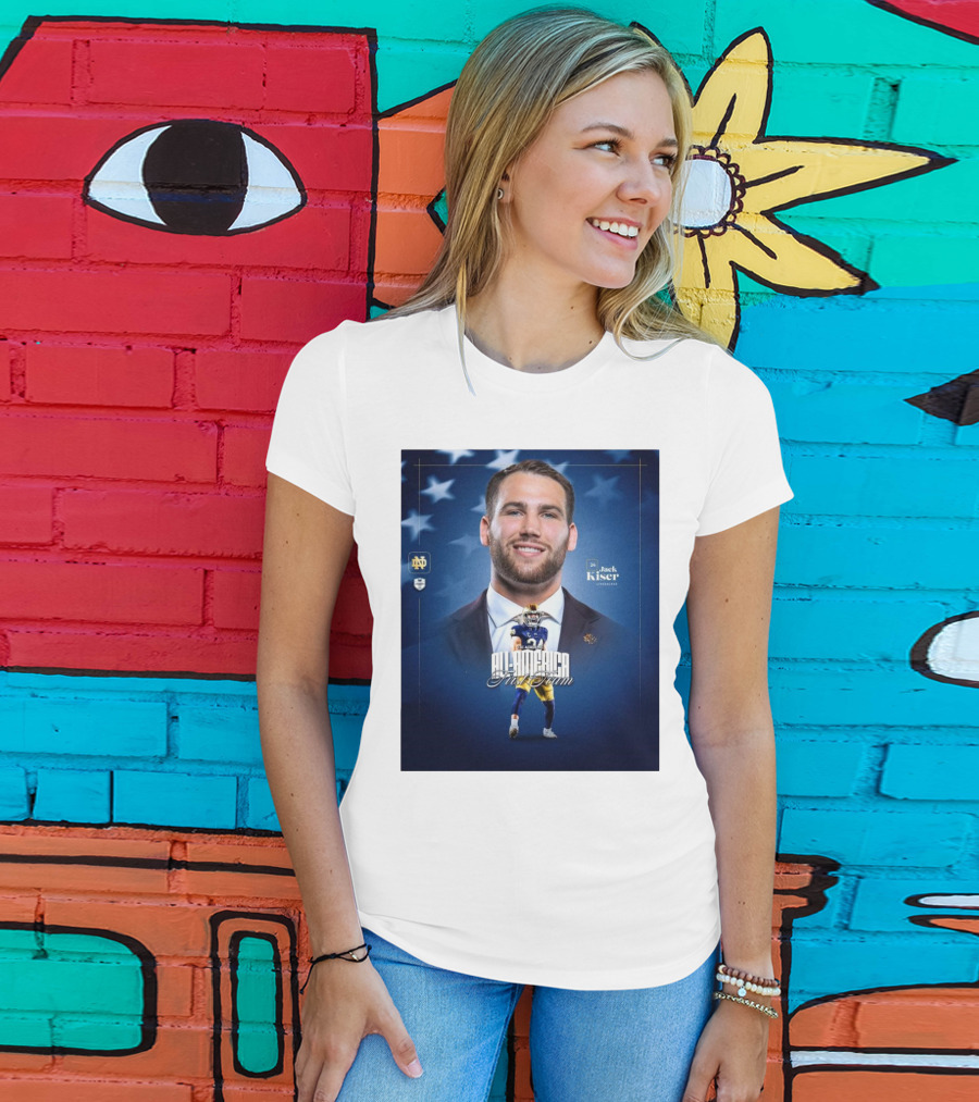 Notre Dame Football CSC Academic All-America First Team Jack Kiser Linebacker 24 Star Background T-Shirt