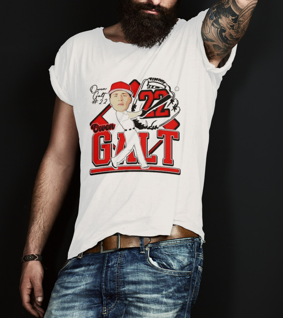 Owen Galt 22 Louisiana Ragin Cajuns Baseball Player Caricature T-Shirt