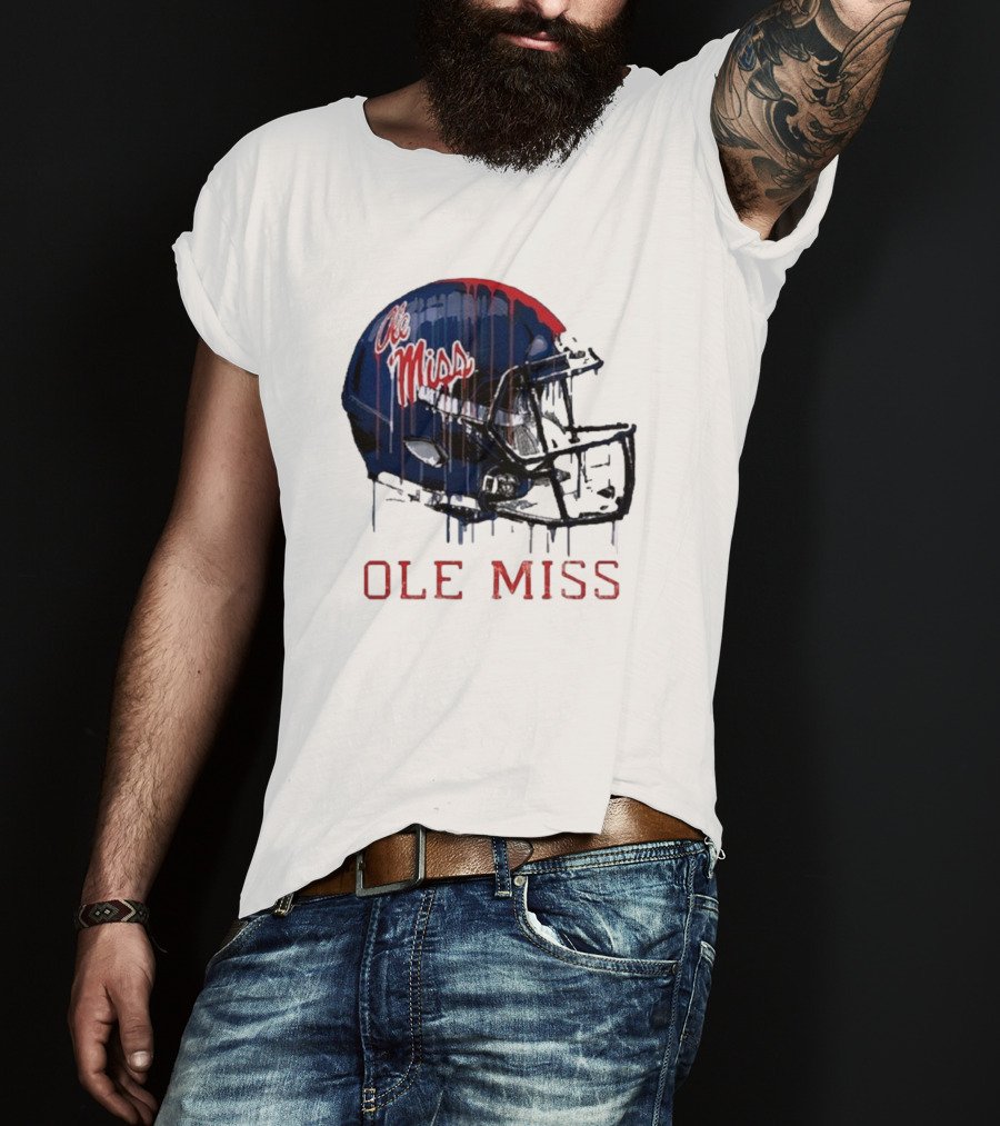 Ole Miss Dripping Football Helmet T-Shirt
