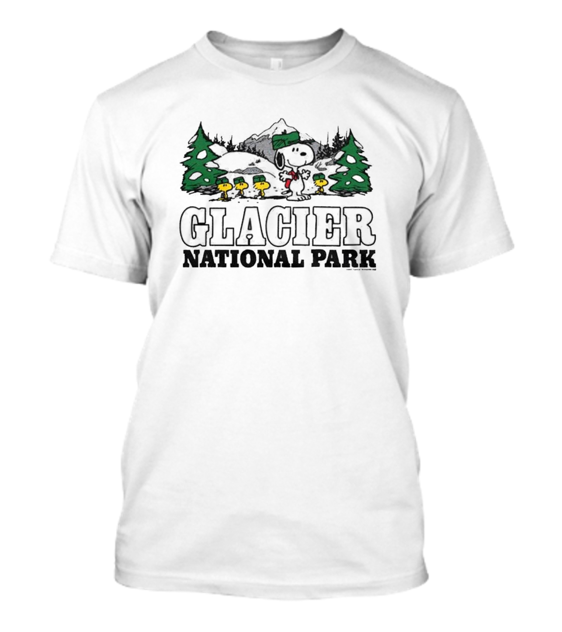 Snoopy And Woodstock Hiking Adventure Glacier National Park Peanuts Collaboration T-Shirt