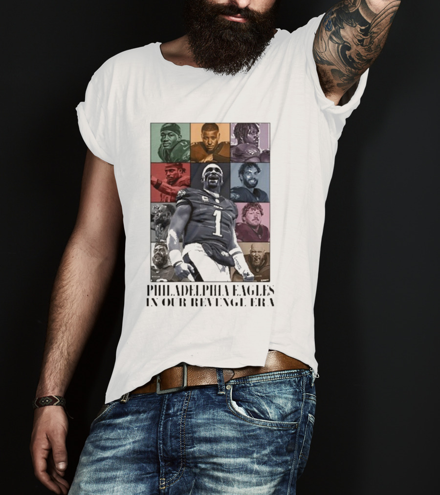 Philadelphia Eagles Revenge Era NFL Quarterbacks And Players Collage T-Shirt