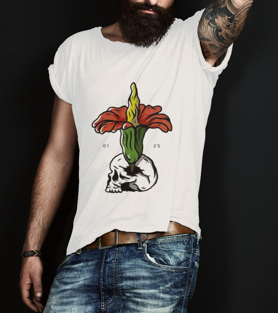 Plain Corpse Flower Skulled Candle T-Shirt