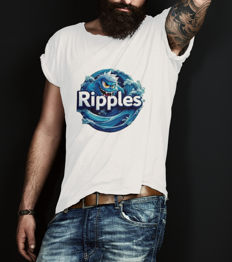 Ripples Monster Blue Waves Creature T-Shirt