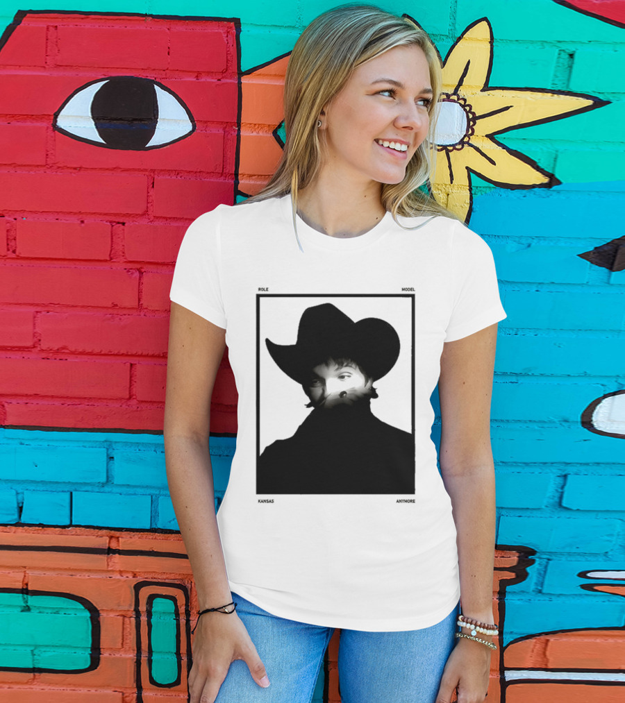 Role Model Anymore Kansas Cowboy Hat Boyfriend Fit Girls T-Shirt