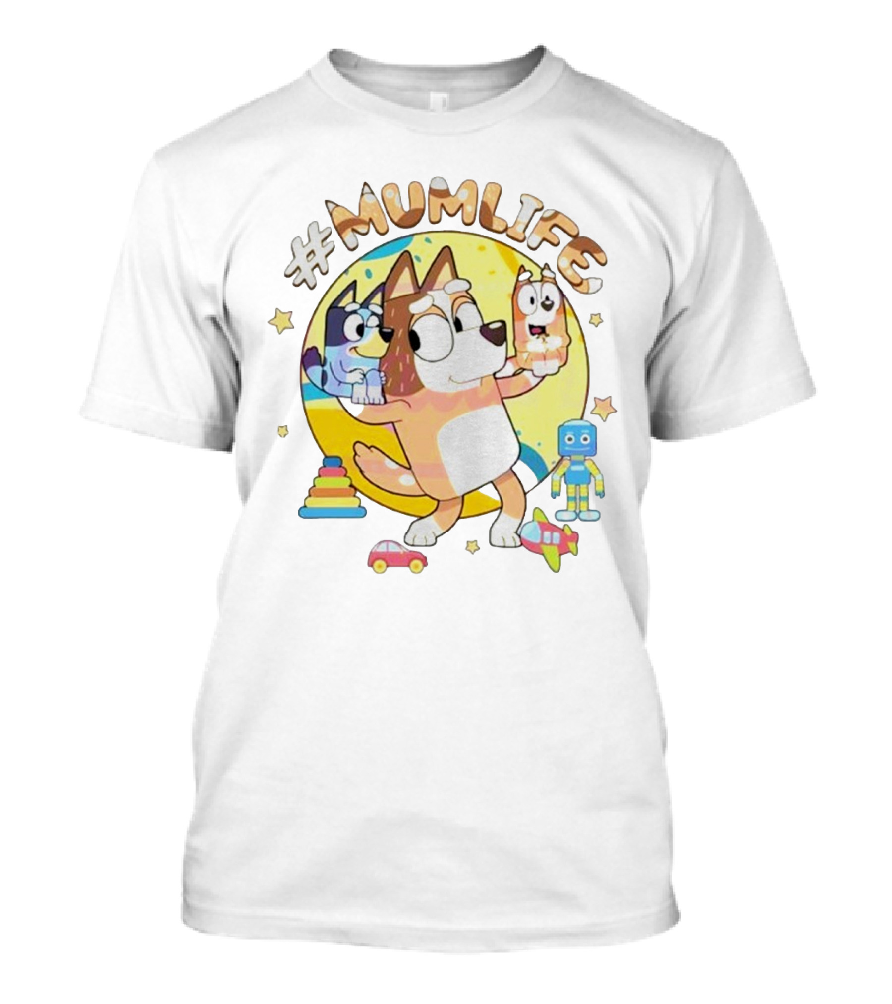 #MumLife Chilli Heeler Retro Bluey Mom Life T-Shirt