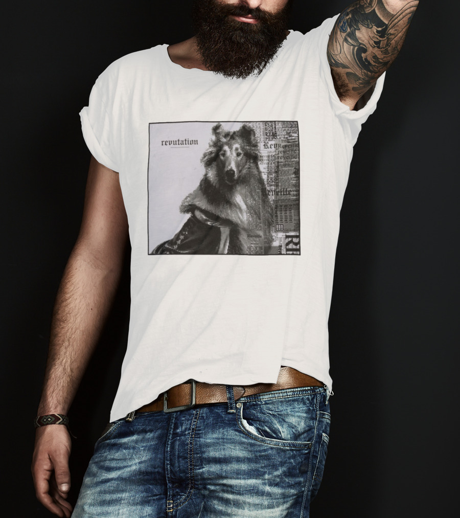 Revutation Reveille Collie Newspaper Style T-Shirt