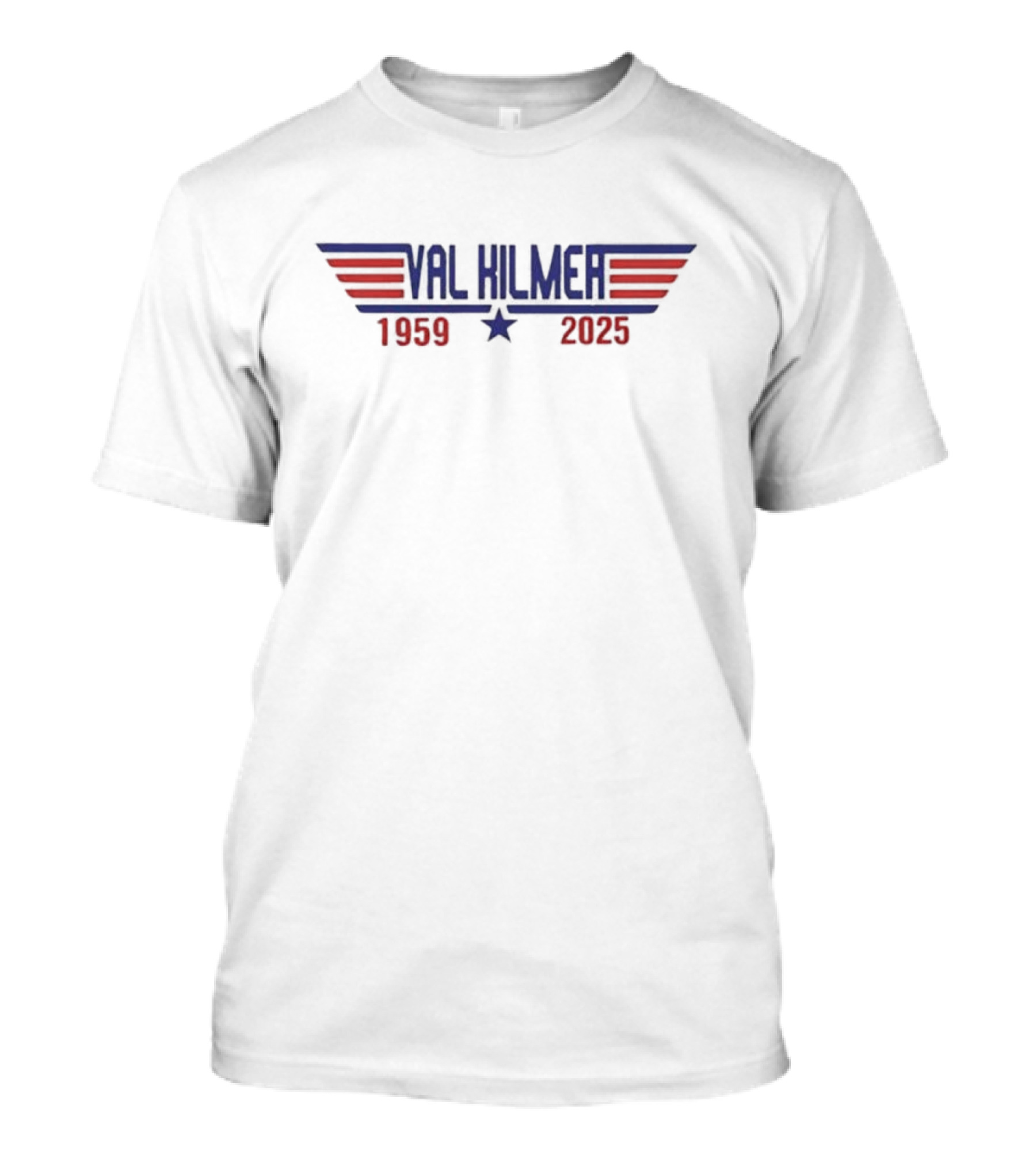 Val Kilmer Top Gun 1959 2025 Winged Star Motif T-Shirt