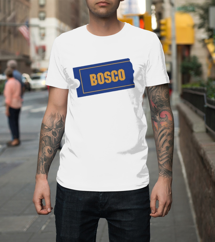 Ryder Roll Bosco Vintage Blue with Yellow Bold Ticket Style T-Shirt