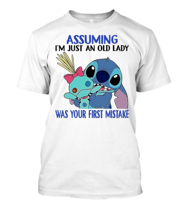 Assuming I'm Just An Old Lady Was Your First Mistake Stitch Holding Voodoo Doll T-Shirt