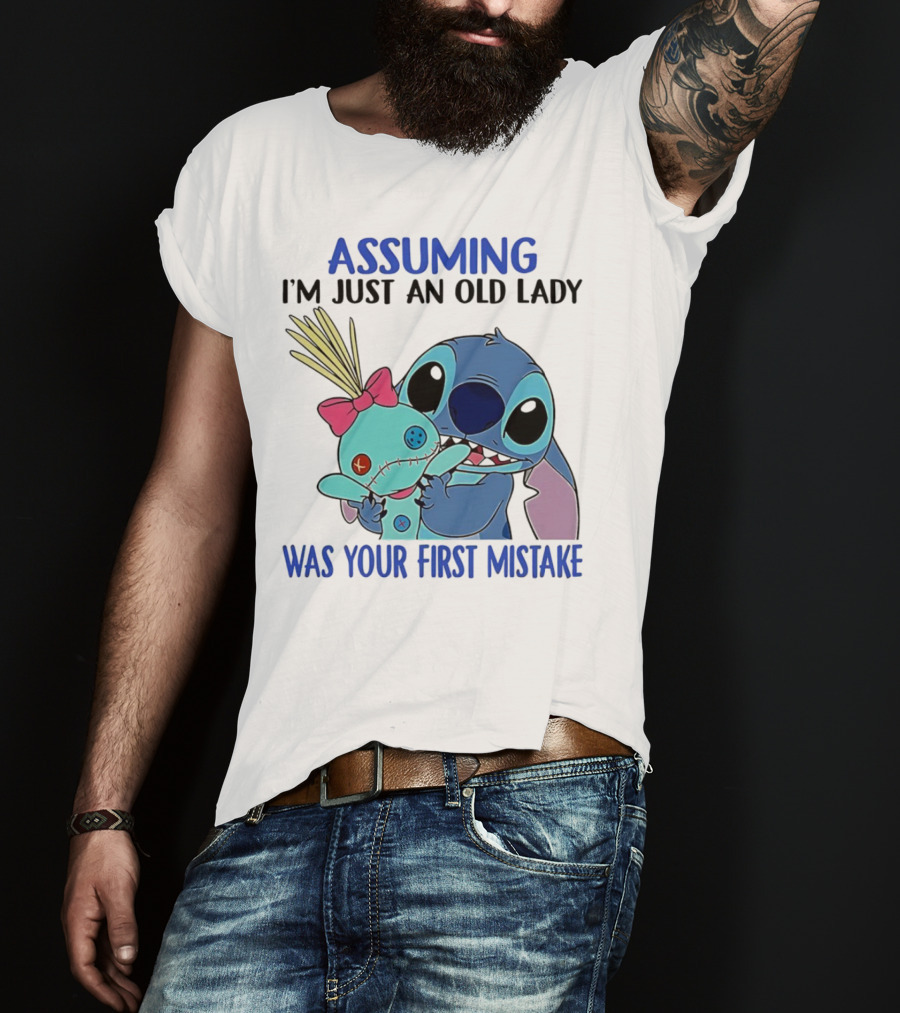 Assuming I'm Just An Old Lady Was Your First Mistake Stitch Holding Voodoo Doll T-Shirt