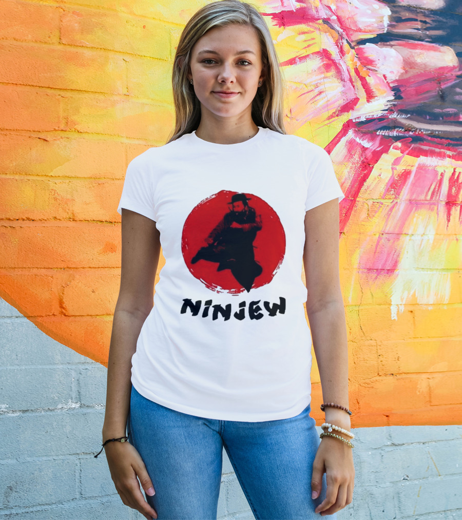 Ninjew Red Circle Kick Martial Arts Style T-Shirt