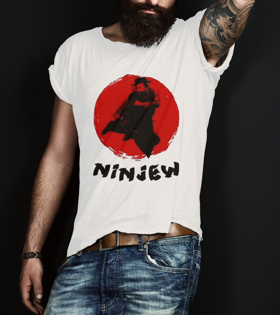 Ninjew Red Circle Kick Martial Arts Style T-Shirt