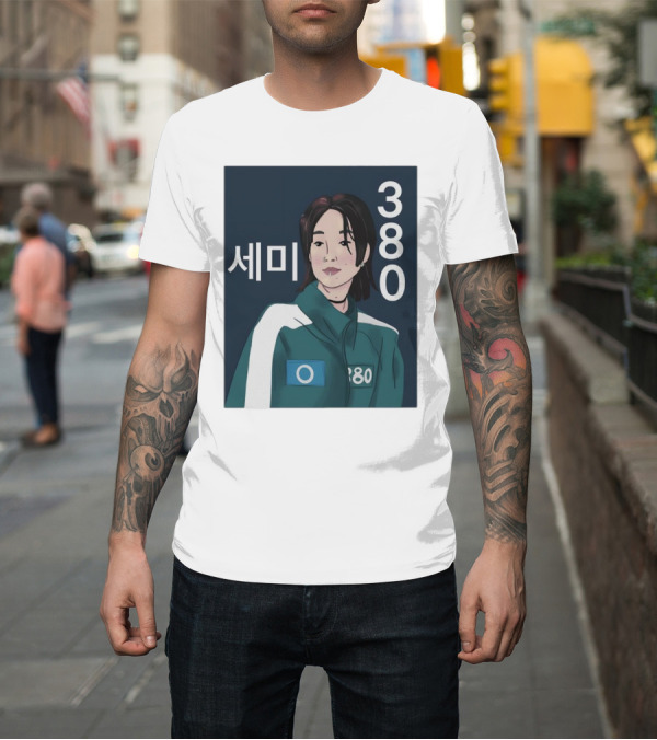 Shirt: Squid Game Season 2 Se Mi Player 380 Korean Text Visual T-Shirt Squid Game Season 2 Se Mi Player 380 Korean Text Visual T-Shirt