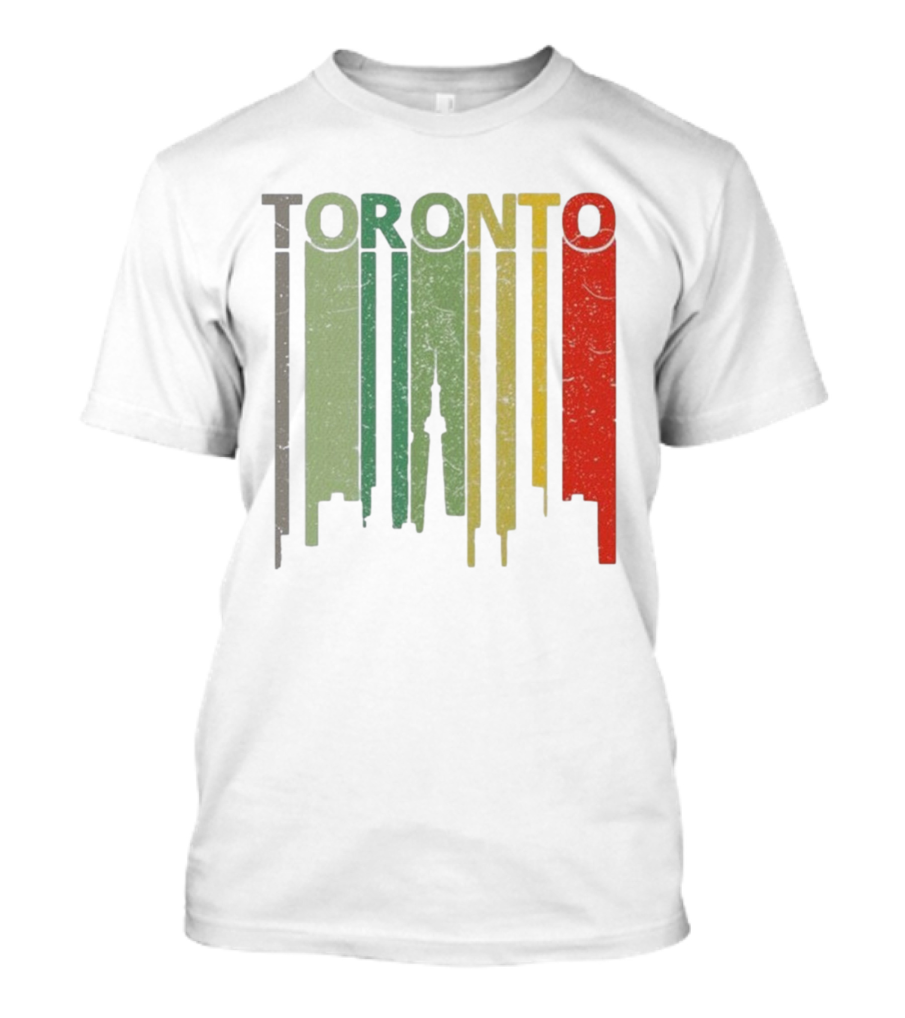 Retro Toronto Skyline Colorful Vertical Lines T-Shirt