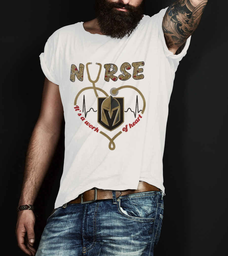 Vegas Golden Knights Nurse Heart Of Gold Appreciation Night 2025 T-Shirt
