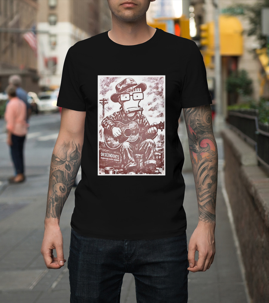 Descendents Tour Oklahoma Mar 2 2026 Character Playing Guitar T-Shirt