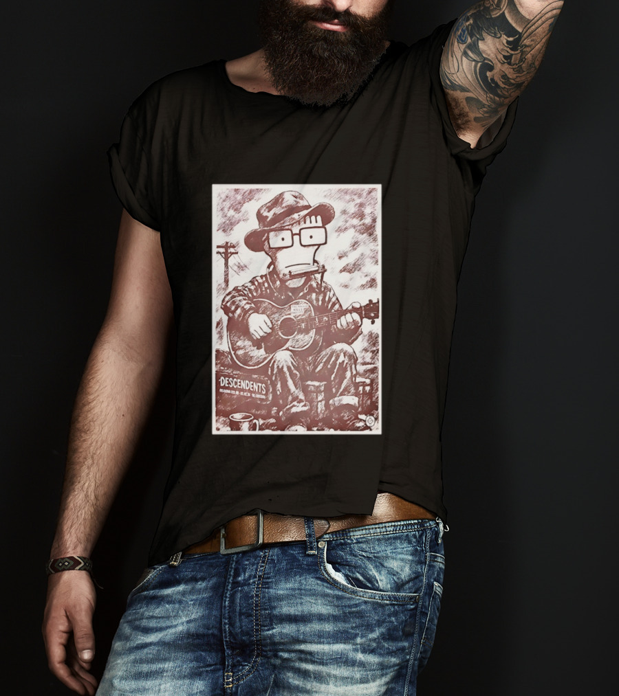 Descendents Tour Oklahoma Mar 2 2026 Character Playing Guitar T-Shirt