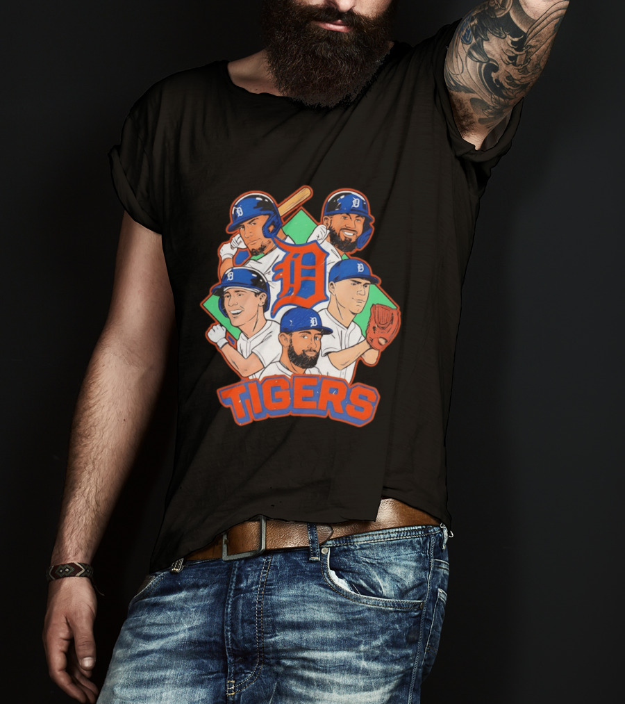 Caricature Tiger Players 2026 Detroit Baseball Big 5 T-Shirt