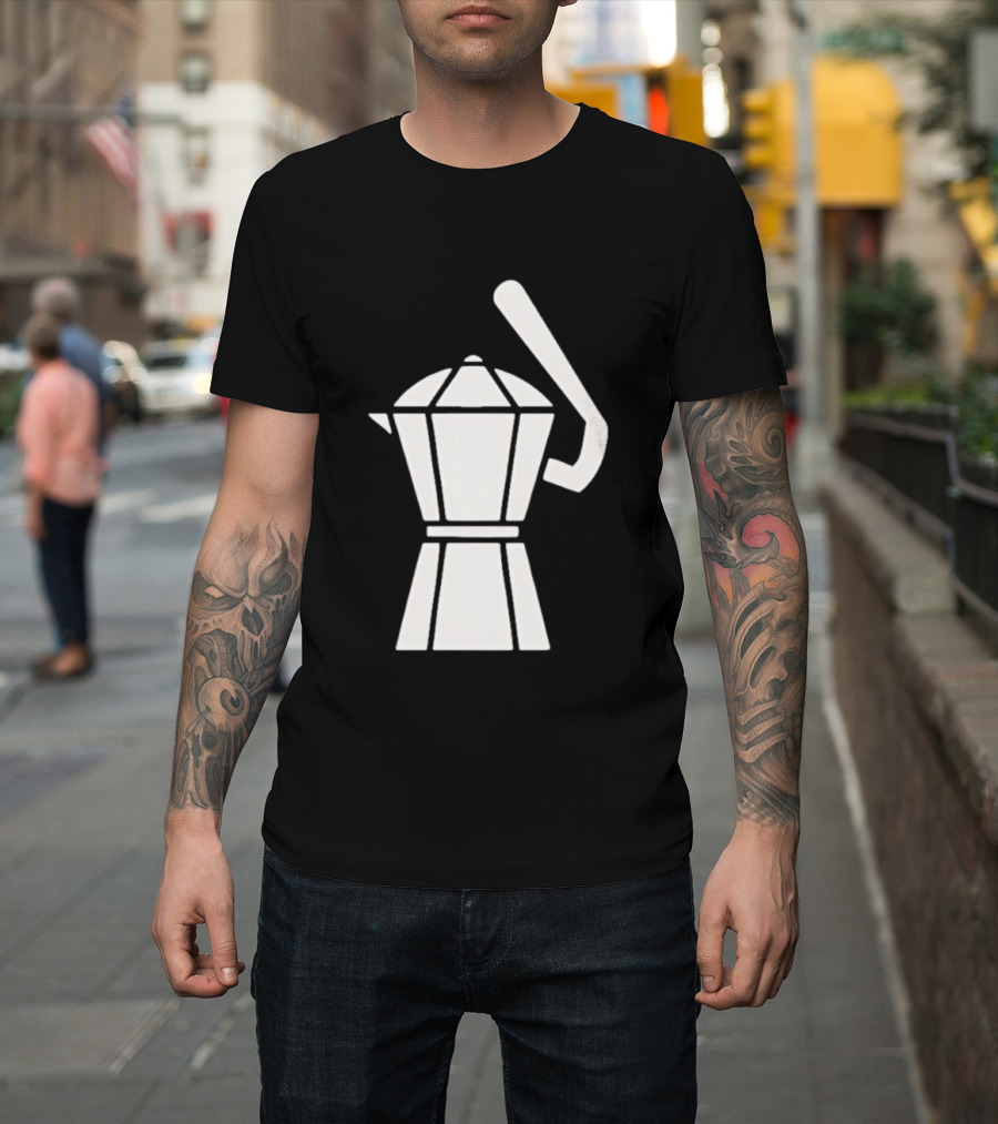 Espresso Baseball Coffee Filter Moka Pot Shape T-Shirt