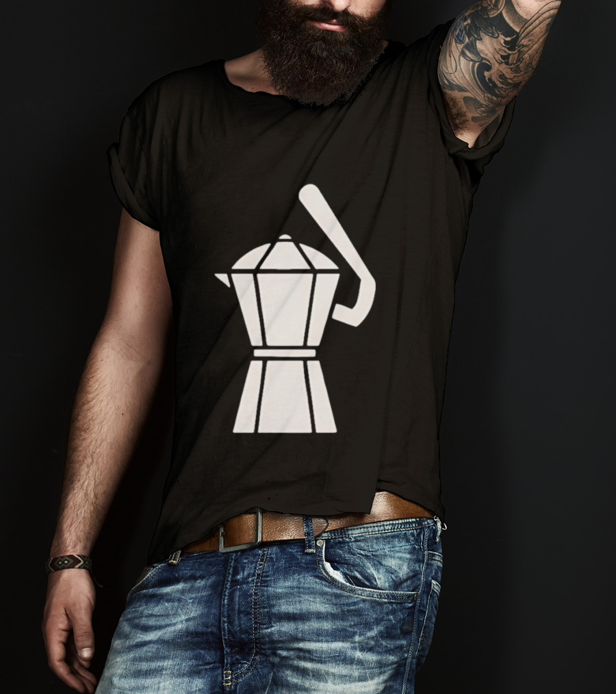 Espresso Baseball Coffee Filter Moka Pot Shape T-Shirt