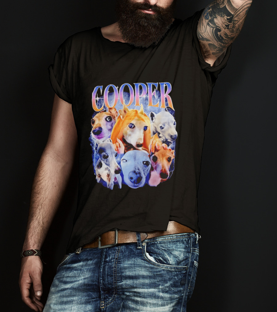 Cooper Dog Collage Colorful Lightning Effects T-Shirt