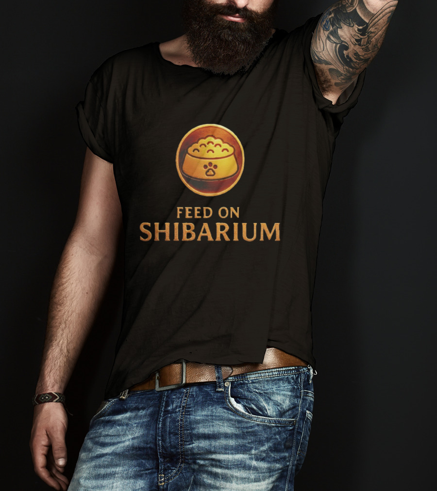 Feed On Shibarium Dog Bowl Paw Print T-Shirt