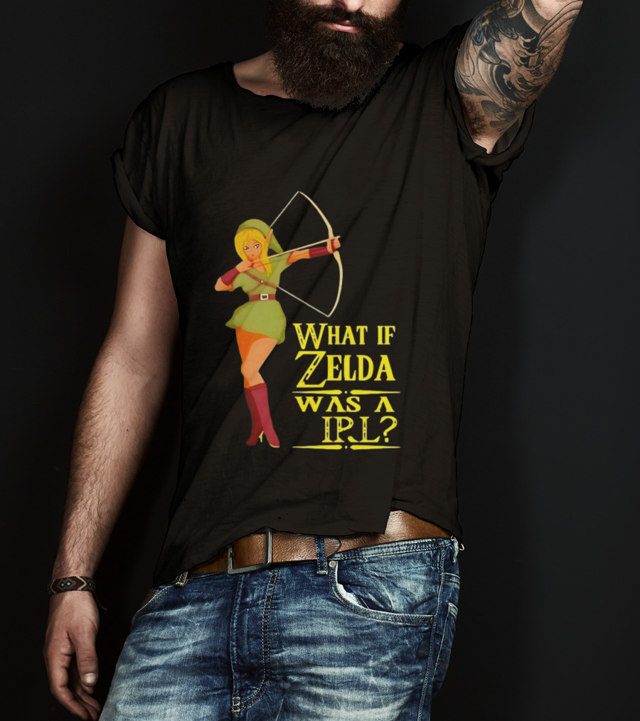 What If Zelda Was A Girl Female Elf Holding A Bow T-Shirt