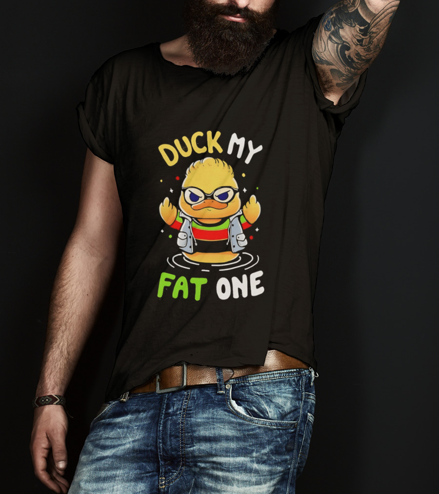 Duck My Fat One Middle Finger Delightful Derek X Duck T-Shirt