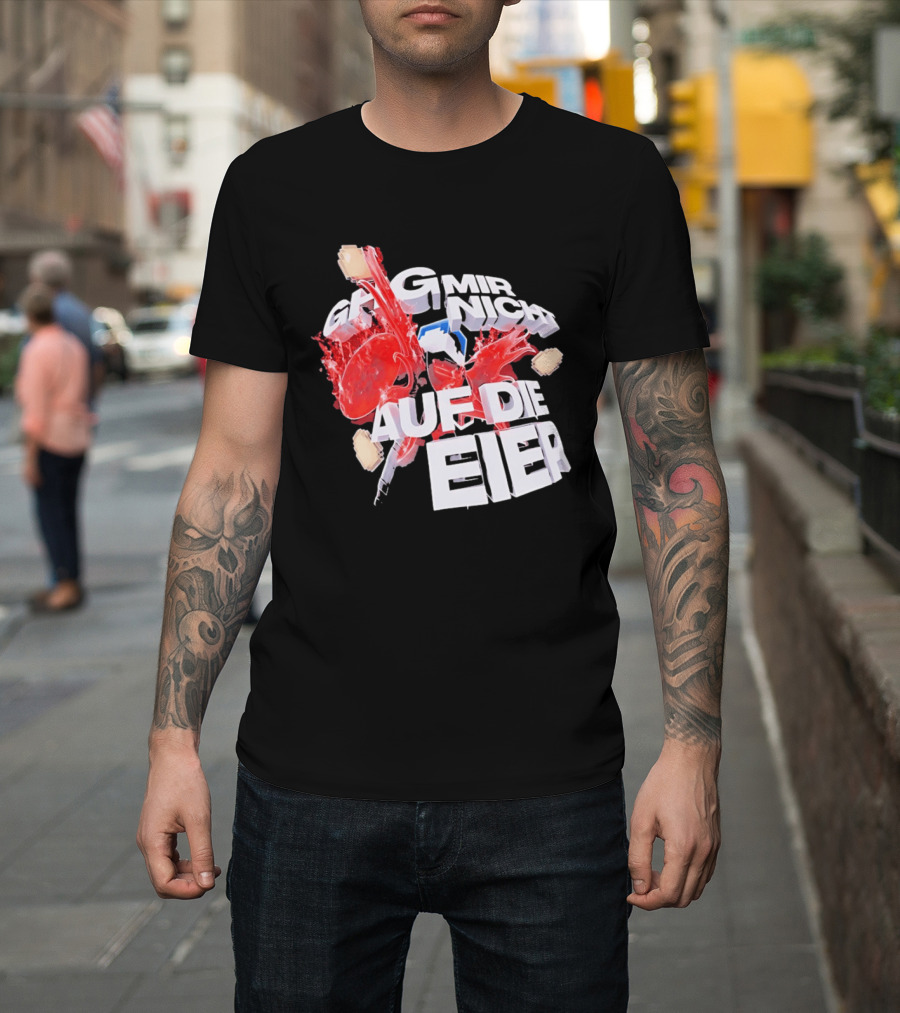 Geh Mir Nicht Mehr Auf Die Eier Spruch Mit Zerschlagenem Ei Und Roter Farbe T-Shirt
