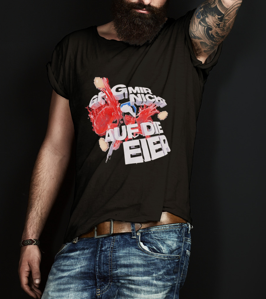 Geh Mir Nicht Mehr Auf Die Eier Spruch Mit Zerschlagenem Ei Und Roter Farbe T-Shirt
