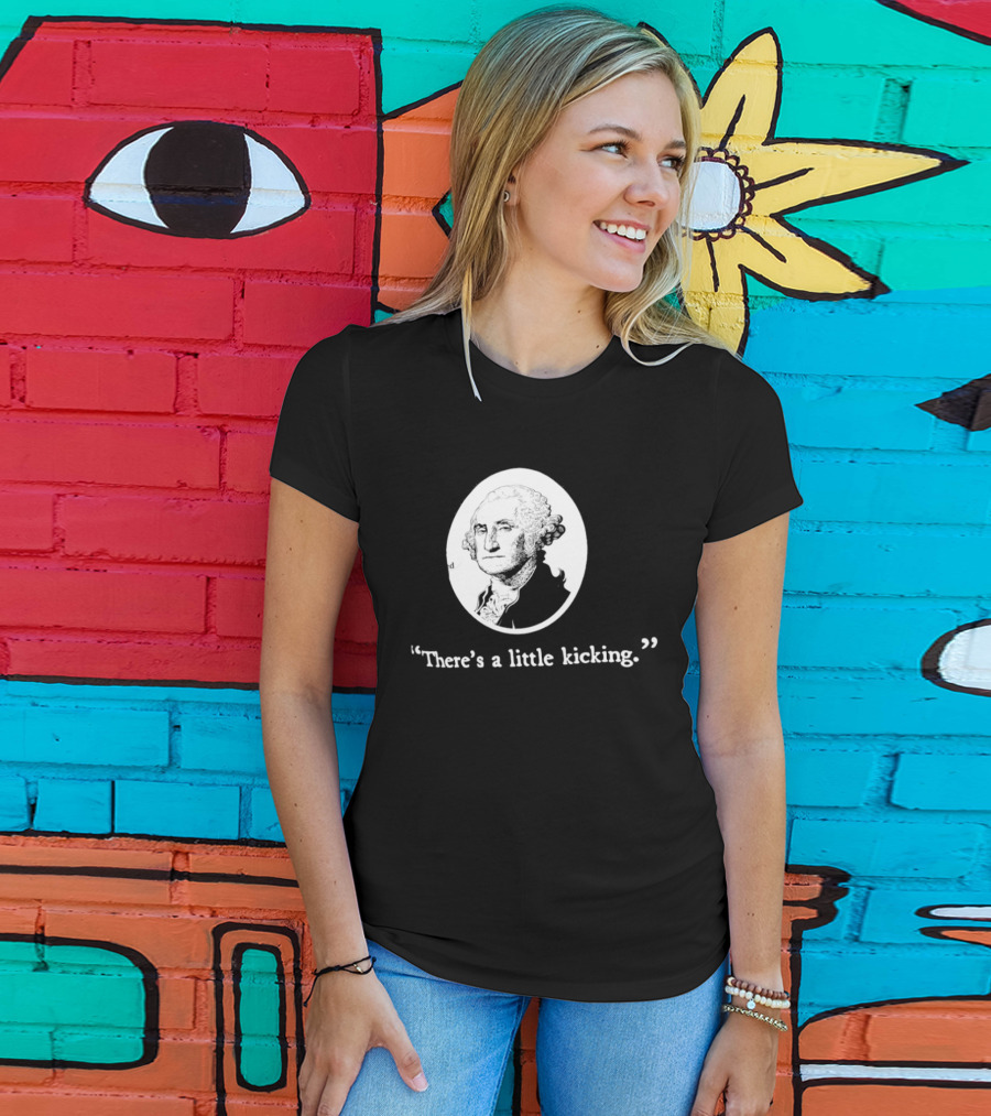 George Washington There's A Little Kicking I Voted American Flag T-Shirt