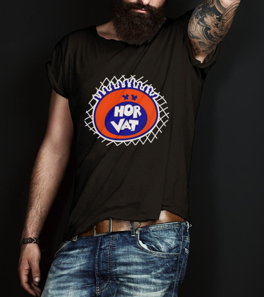 Hor Vat Orange Blue Circular Grid T-Shirt