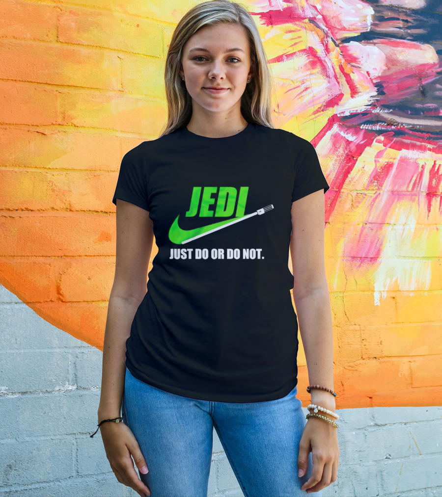 Jedi Just Do Or Do Not Lightsaber Swoosh T-Shirt