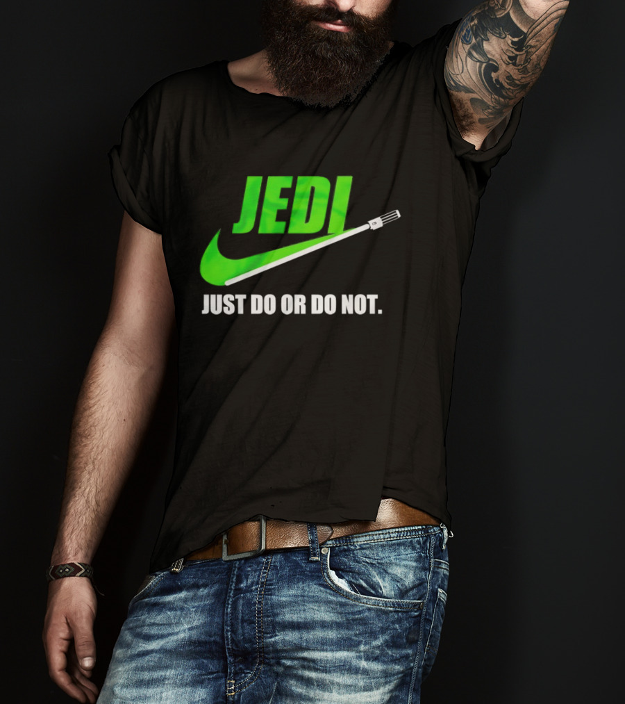 Jedi Just Do Or Do Not Lightsaber Swoosh T-Shirt