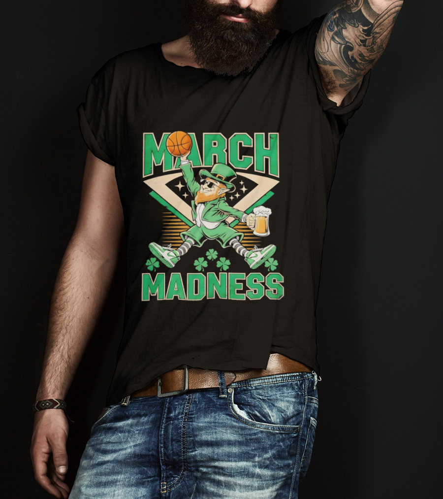 Leprechaun March Madness Basketball St. Patrick's Day Celebration T-Shirt