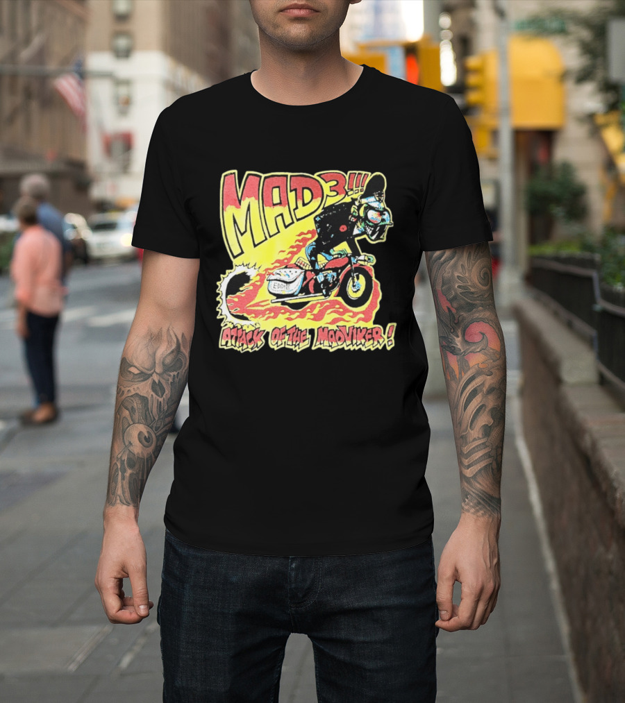 MAD 3 Attack Of The Mad Viker Eddie Biker Flame T-Shirt