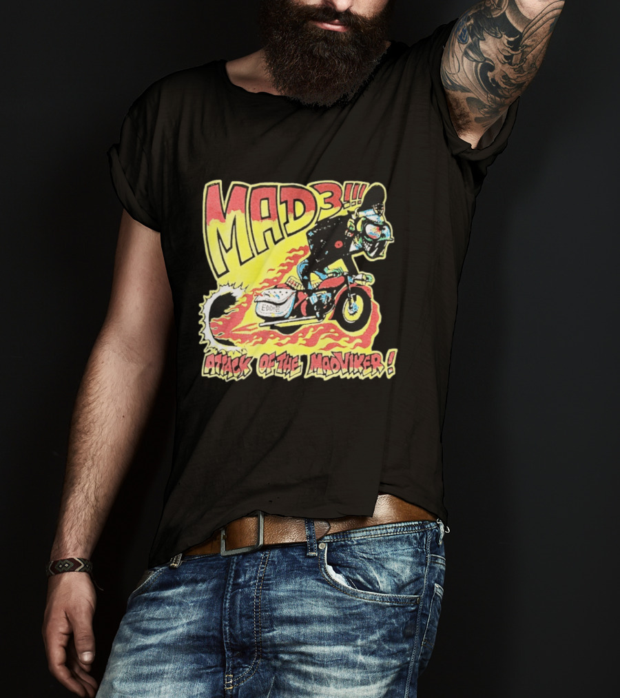 MAD 3 Attack Of The Mad Viker Eddie Biker Flame T-Shirt