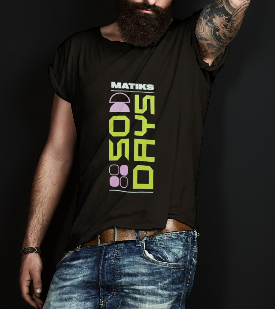 Matiks 50 Days Geometric Neon Shapes And Numbers T-Shirt