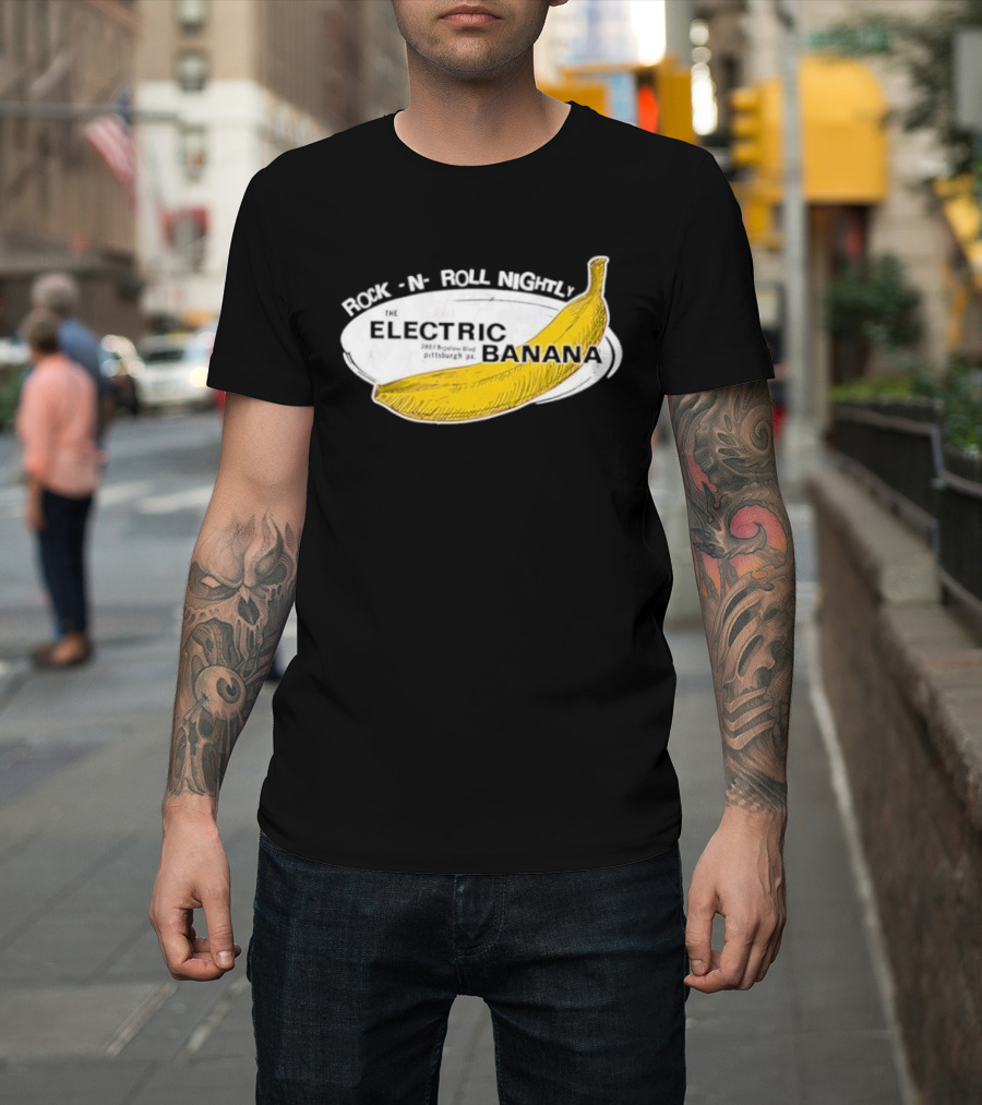 Rock N Roll Nightly Electric Banana Pittsburgh PA Vintage Retro Music Venue T-Shirt