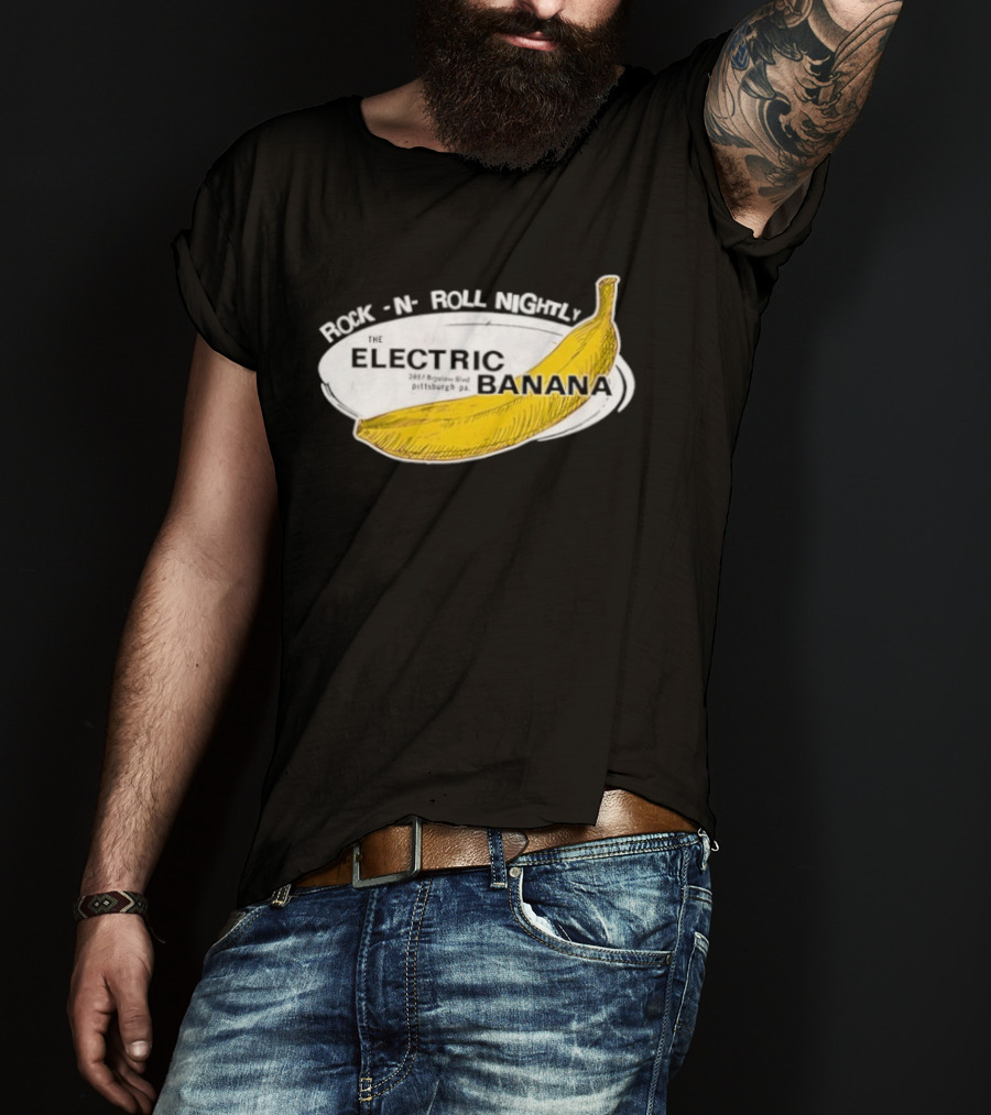 Rock N Roll Nightly Electric Banana Pittsburgh PA Vintage Retro Music Venue T-Shirt